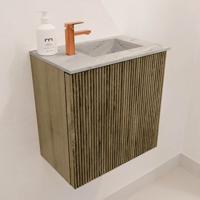 Toiletmeubel Mondiaz Joya Dlux | 40 cm | Meubelkleur Dusk | Faye wastafel Glace Wasbak Rechts | 1 kraangat