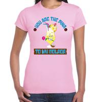 Tropical party T-shirt voor dames - pina colada - roze - carnaval - tropisch themafeest
