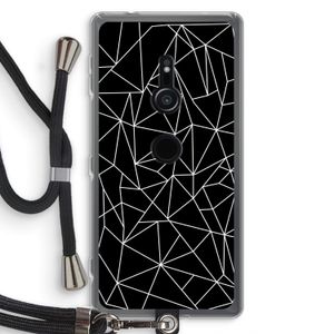 Geometrische lijnen wit: Sony Xperia XZ2 Transparant Hoesje met koord