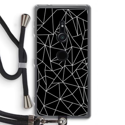 Geometrische lijnen wit: Sony Xperia XZ2 Transparant Hoesje met koord