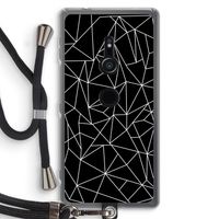 Geometrische lijnen wit: Sony Xperia XZ2 Transparant Hoesje met koord