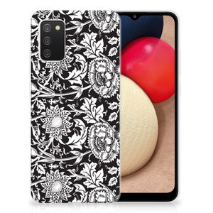 Samsung Galaxy A02s TPU Case Black Flowers