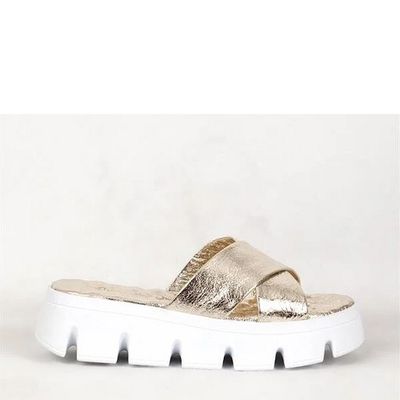 platform slipper goud