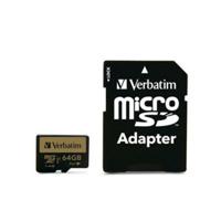 Micro SD kaart met adapter Verbatim Pro+ 64 GB