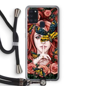 Lady Moth: Samsung Galaxy A21s Transparant Hoesje met koord