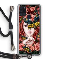 Lady Moth: Samsung Galaxy A21s Transparant Hoesje met koord