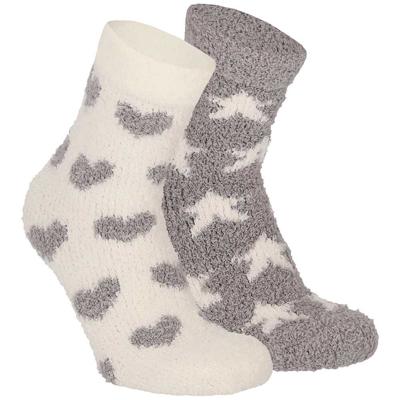 Apollo bedsokken / huissokken - kinderen - 2-pack - grijs/wit - one size - Slaapsokken - Slofsokken Apollo bedsokken / huissokken - kinderen - 2-pack - grijs/wit - one size - Slaapsokken - Slofsokken