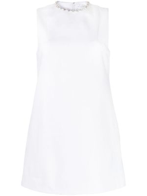 AREA robe courte à ornements en cristal - Blanc