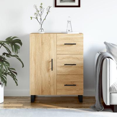 Dressoir 69,5x34x90 cm bewerkt hout sonoma eikenkleurig