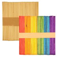 Knutselstokjes houtjes - 100x - houten ijsstokjes - mix kleuren - 11 cm - hobby artikelen
