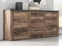 Dressoir LARZAC 2 deuren 3 lades walnoot satijn - thumbnail