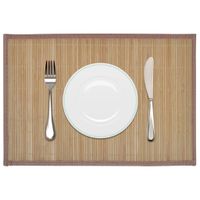 6 st Placemats 30x45 cm bamboe bruin