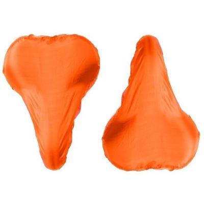 Fiets zadelhoes waterdicht - 2x - oranje - Voordelige zadelhoezen voor de fiets/brommer - pvc