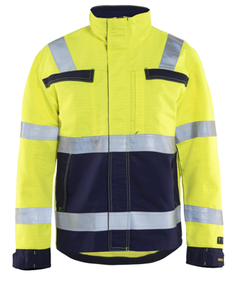 Blåkläder Multinorm jack. Ongevoerd 40871514 | High-Vis Geel/Marineblauw | Maat 3XL - 7330509552445