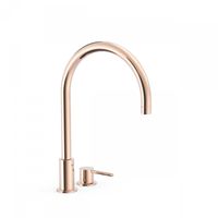 Wastafelmengkraan Tres Study Exclusive 37,3 cm 2-Gats 1-Hendel Uitloop Gebogen Rond Rosé Goud Wastafelmengkraan Tres Study Exclusive 37,3 cm 2-Gats 1-Hendel Uitloop Gebogen Rond Rosé Goud