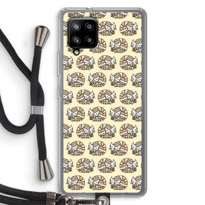Slapende poes: Samsung Galaxy A42 5G Transparant Hoesje met koord