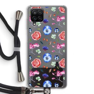 Bloemetjes: Samsung Galaxy A12 Transparant Hoesje met koord