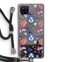 Bloemetjes: Samsung Galaxy A12 Transparant Hoesje met koord