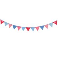 Goki katoenen vlaggenlijn blauw/rood