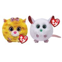 Ty - Knuffel - Teeny Puffies - Tabitha Cat & Christmas Mouse