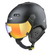 CP Carachillo skihelm zwart met single spiegel vizier (2 Keuzes)