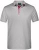 James & Nicholson JN726 Men´s Polo Single Stripe - Grey-Heather/Red - XL