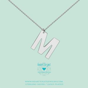 Heart to get LB154INM16S Ketting Big Initial letter M zilver 40-48 cm