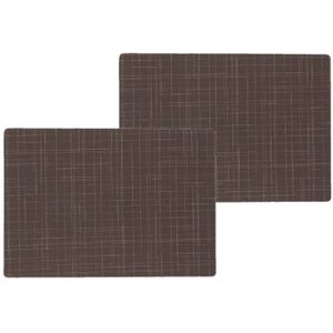 12x stuks stevige luxe Tafel placemats Liso bruin 30 x 43 cm