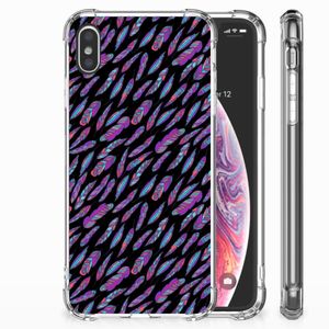 Apple iPhone Xs Max Doorzichtige Silicone Hoesje Feathers Color