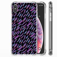 Apple iPhone Xs Max Doorzichtige Silicone Hoesje Feathers Color - thumbnail