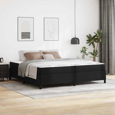 Bedframe met matras Zwart 200 x 200 cm Kunstleer
