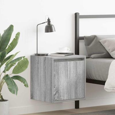 Nachtkastjes 2 st wandgemonteerd 38x34x40 cm grijs sonoma eiken