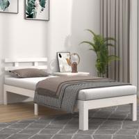 Bedframe massief hout wit 90x190 cm
