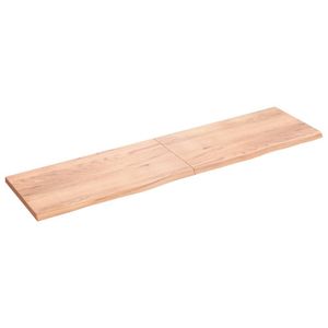 vidaXL Tafelblad 200x50x(2-4)cm behandeld massief eikenhout lichtbruin