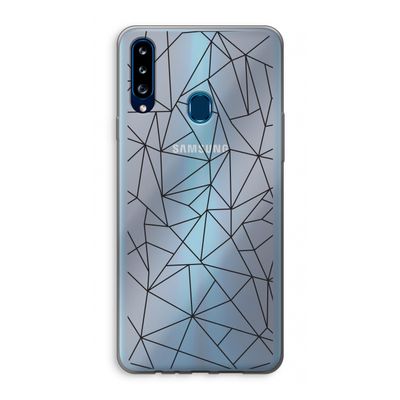 Geometrische lijnen zwart: Samsung Galaxy A20s Transparant Hoesje