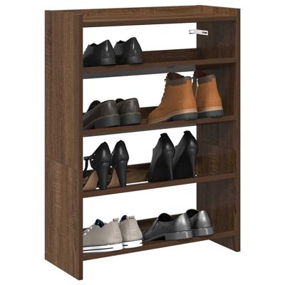 VidaXL Schoenenrek 60x25x81 cm bewerkt hout bruin eikenkleur