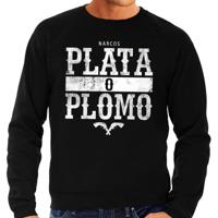 Narcos plata o plomo - zilver of lood - verkleed sweater - zwart - voor heren - lange mouwen