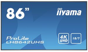 iiyama Prolite LH8642UHS-B1 86" 4K Ultra HD Public Display 4K, VGA, HDMI, DisplayPort, LAN, Audio, Android