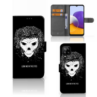 Telefoonhoesje met Naam Samsung Galaxy A22 4G | M22 Skull Hair