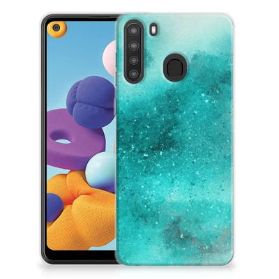 Smartphone hoesje Samsung Galaxy A21 Painting Blue Smartphone hoesje Samsung Galaxy A21 Painting Blue