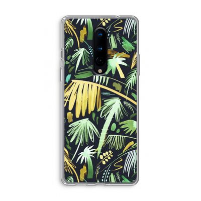 Tropical Palms Dark: OnePlus 8 Transparant Hoesje