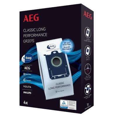 AEG GR201S S-bag long performance 4-bags Stofzak Blauw