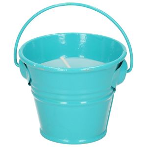 Citronella kaarsen - in zink potje - set 3x - blauw - 5 branduren