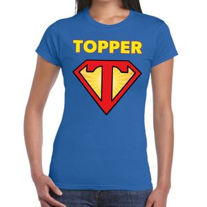 Super Topper logo t- shirt blauw dames