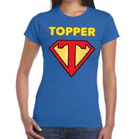 Super Topper logo t- shirt blauw dames - thumbnail