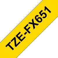 Labeltape flexibel Brother TZe-FX, TZ-FX TZe-FX651 Tapekleur: Geel Tekstkleur:Zwart 24 mm 8 m - thumbnail