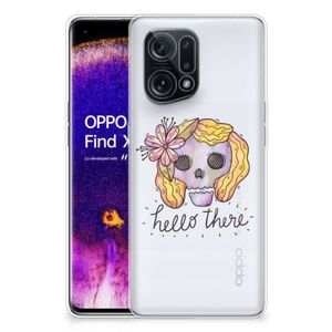 Silicone Back Case OPPO Find X5 Boho Skull