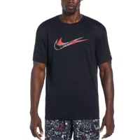 Nike Swim Stacked Swoosh Hydroguard T-Shirt Heren Zwart - Maat S - Kleur: Zwart | Soccerfanshop - thumbnail