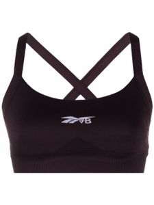 Reebok brassière de sport à logo en jacquard - Violet