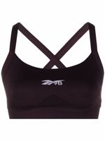 Reebok brassière de sport à logo en jacquard - Violet